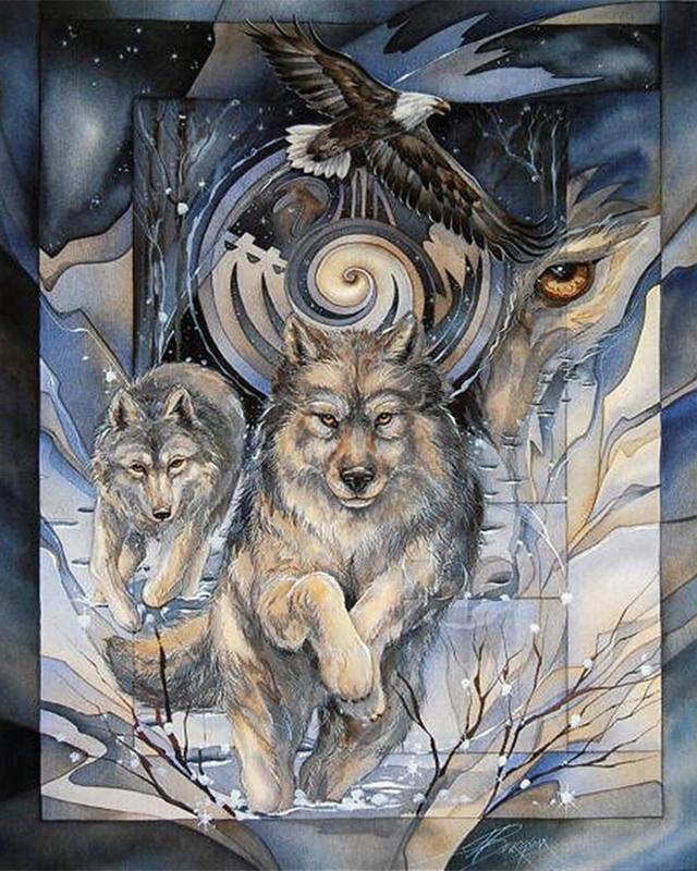 5D алмазная живопись волк полный квадратный круглый художественный горный хрусталь Алмазная вышивка животное Ловец снов мозаика вышивка крестиком домашний декор