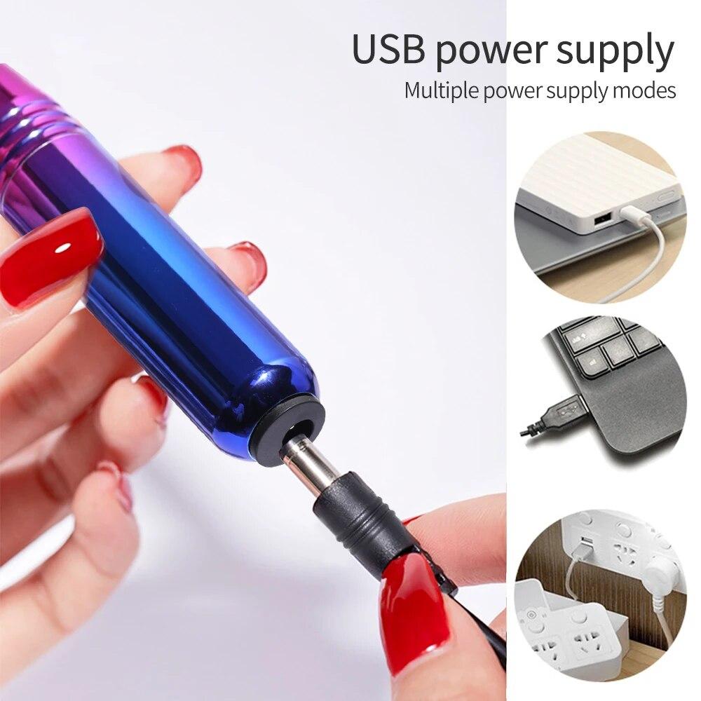 35000RPM Electric Nail Drill Machine Gradient High Speed Nail Sander For Manicure Milling Cutter Set Gel Polish Remover Tools