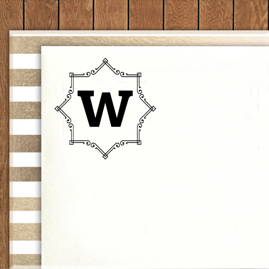 Printtoo Octagon Celtic Swirl Frame Alphabet W Monogram Self Inking Rubber Stamp Office