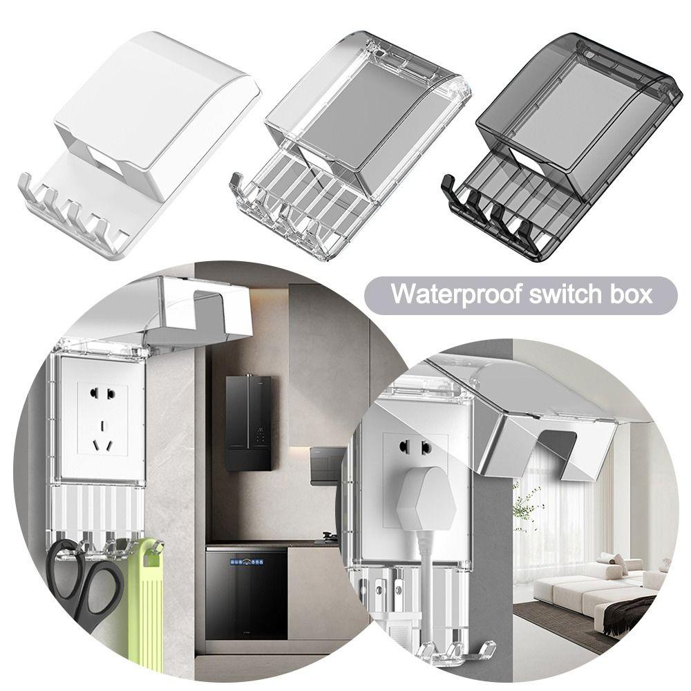 Waterproof Switch Protective Cover with Hook Switch Waterproof Cover for Bathroom
