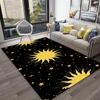 Ковер с принтом в виде солнца, Легко чистится, Устойчив к пятнам и Нескользящий, Подходит для гостиных, столовых, спален,