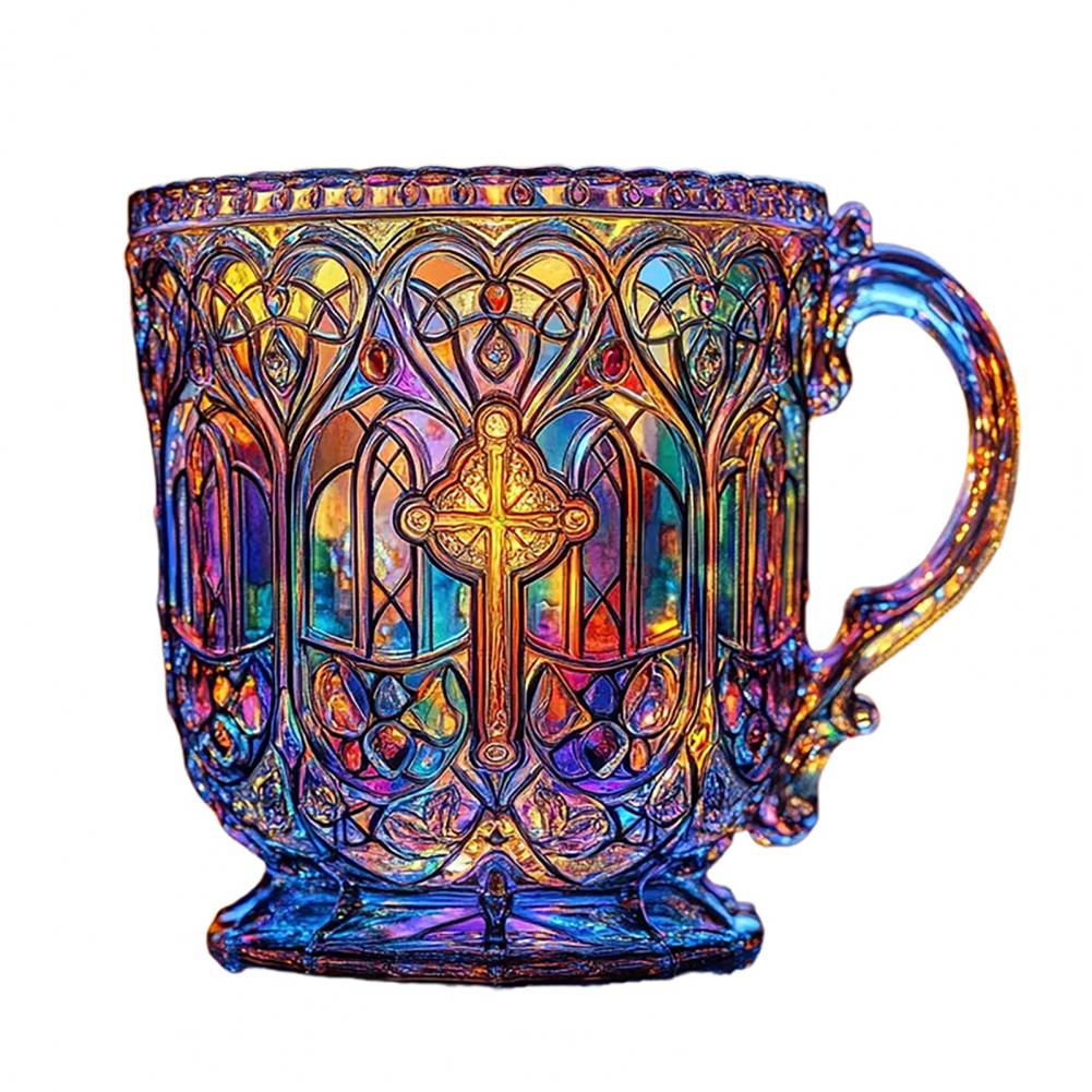 Набор чашек для кофе Цветные церковные чашки для христианских подарков Верные друзья Ручная работа 400 мл Кофейные кружки с крестом с религиозным искусством