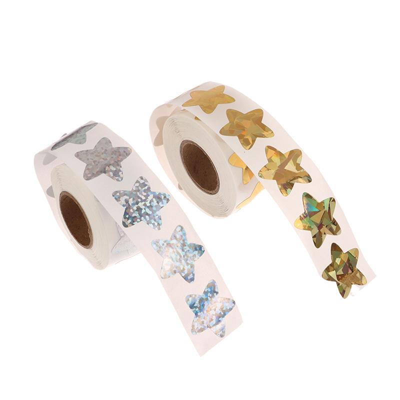 500Pcs Laser Star Stickers Labels Self-Adhesive Sticker Kid Rewards Stickers For Party Activity Gift Business Stationery Sticker