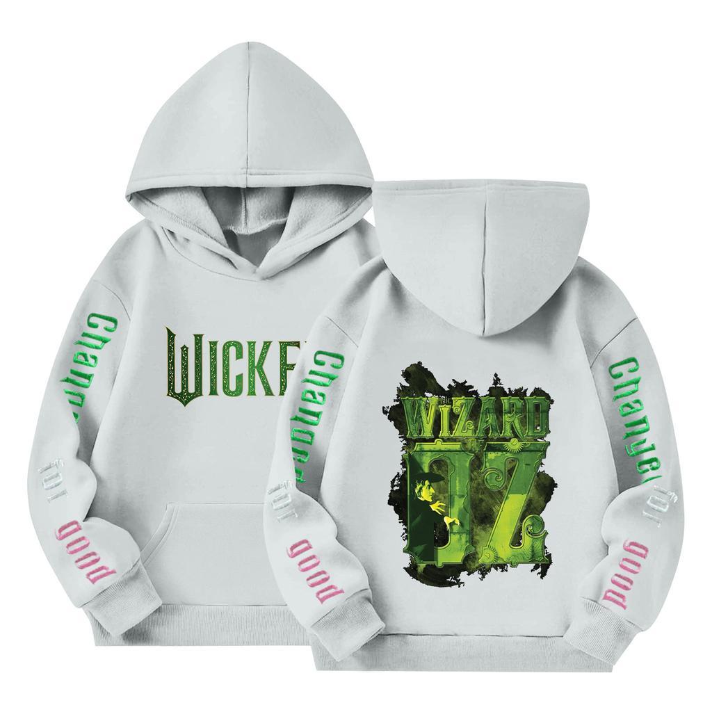 Детский пуловер с длинным рукавом, свободного кроя, с принтом букв, капюшоном на шнурке