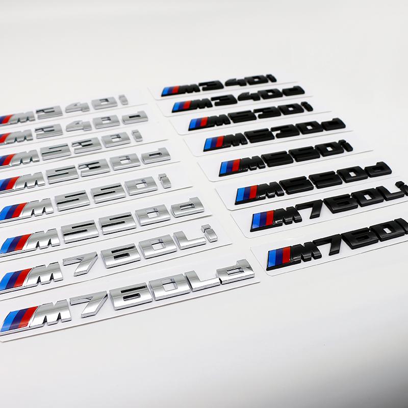 Gloss Black Rear Trunk Letter Badge For BMW M135i M240i M340i M340d M440i M550i M530i M760Li ABS M Logo Emblem Sticker Decal