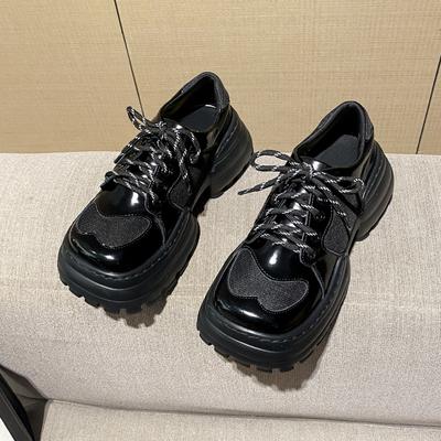 Новые одиночные туфли нишевого дизайна, универсальные спортивные туфли с сеткой, маленькие кожаные туфли в британском стиле в стиле ретро, ​​маффин, маленькие кожаные туфли для женщин