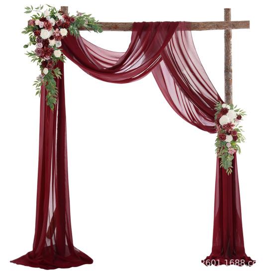 Wedding Arch Drape Curtain Draping Ceremony Reception Hanging Decoration Veil Seaside Background Decor for Banquets Engagements Parties