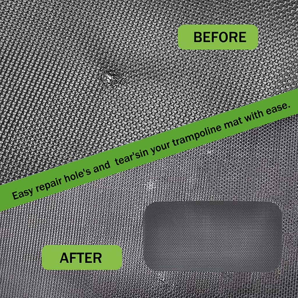 17Pcs Trampoline Patch Repair Kit 4" x 8" Trimmable Trampoline Repair Kit Rectangle Elastic Trampoline Accessoire Repair Mat Shock-Resist