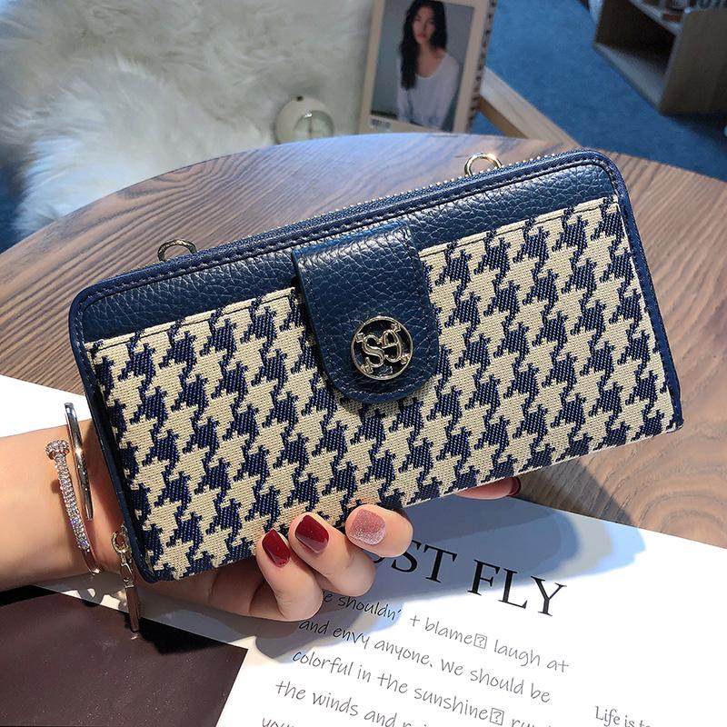 2025 Новые женские сумки через плечо с вышивкой «гусиная лапка» Мини-сумка из натуральной кожи Сумка через плечо Кошелек Двухцветный женский клатч