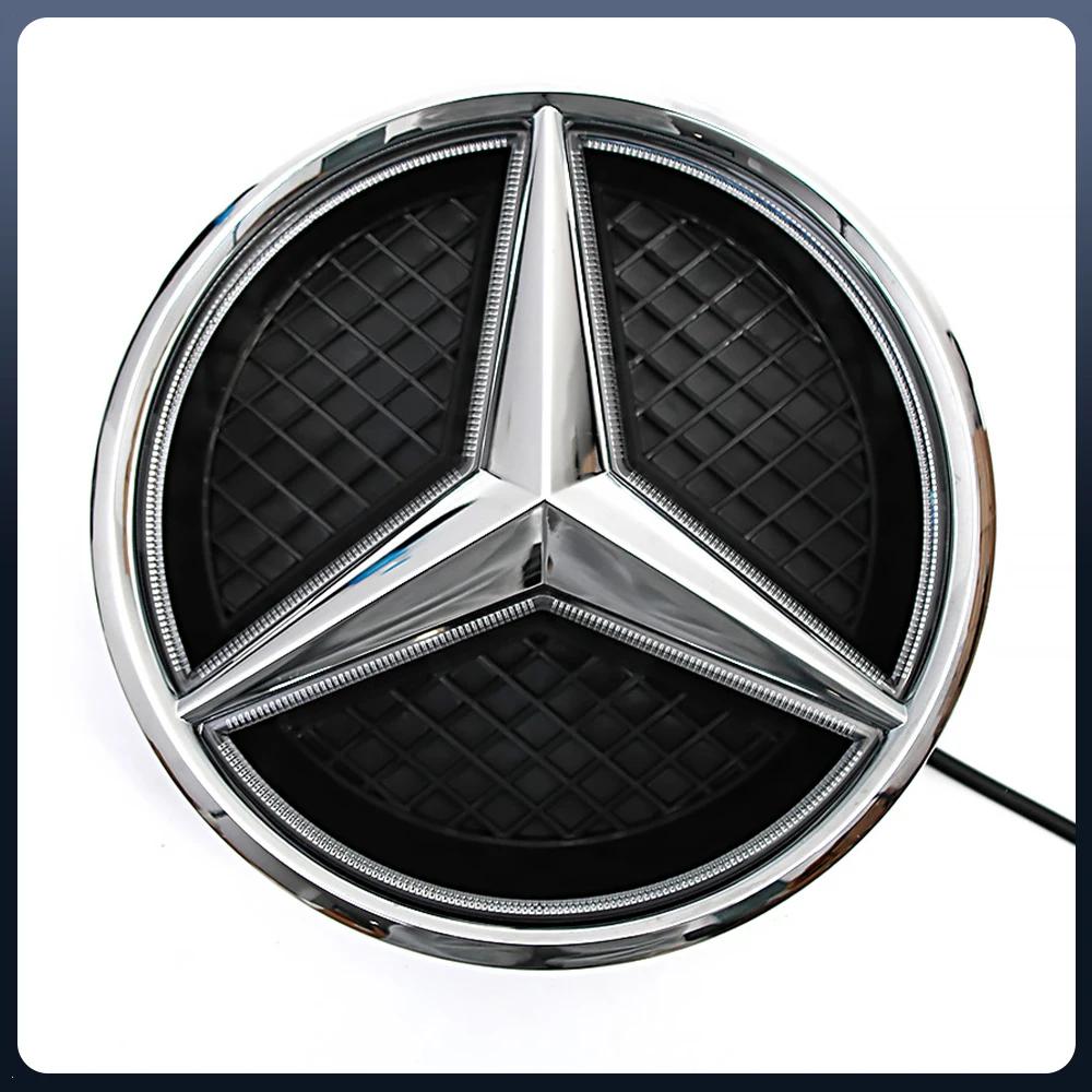 AAVS1 1pcs For Mercedes Benz X253 W166 C292 X166 2016-2019 LED Emblem Light Car Front Grille Illuminated Logo Star Badge