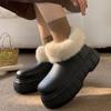 Waterproof Plush Ankle Boots Women Winter Faux Fur Keep Warm Snow Boots Woman Thick Bottom Soft Platform Cotton Shoes