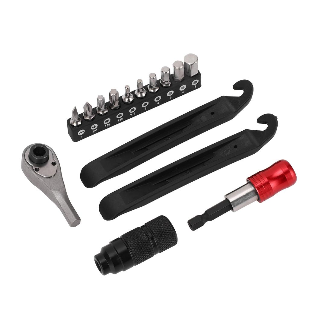 Bike Ratchet Socket Wrench Set Rustproof Metal 2 Way Adjustment Ratchet Wrench Repair Tool Kit with