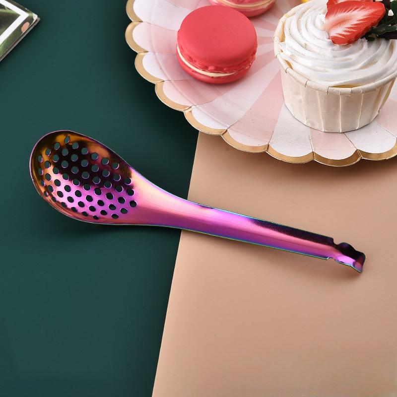 Кухонная ложка из нержавеющей стали 410 с отверстиями для икры, ложка-сито для соуса из икры, прочные кухонные гаджеты для приготовления пищи