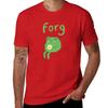 Funny Frog Birthday Cake: Cute Cottagecore Aesthetic with Sad Anime Toad Sitting with Flower T-Shirt customs clothing