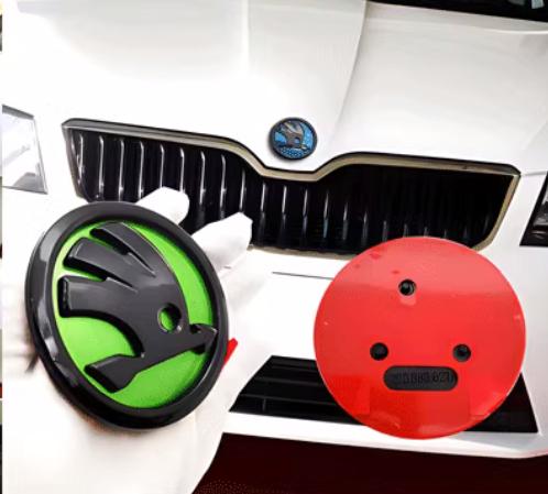 ADZ1 1pcs for SKODA S 90mm 80mm Car Front Grille Head Hood Emblem Rear Tail Bumper Trunk Sticker Badge Styling Accessories