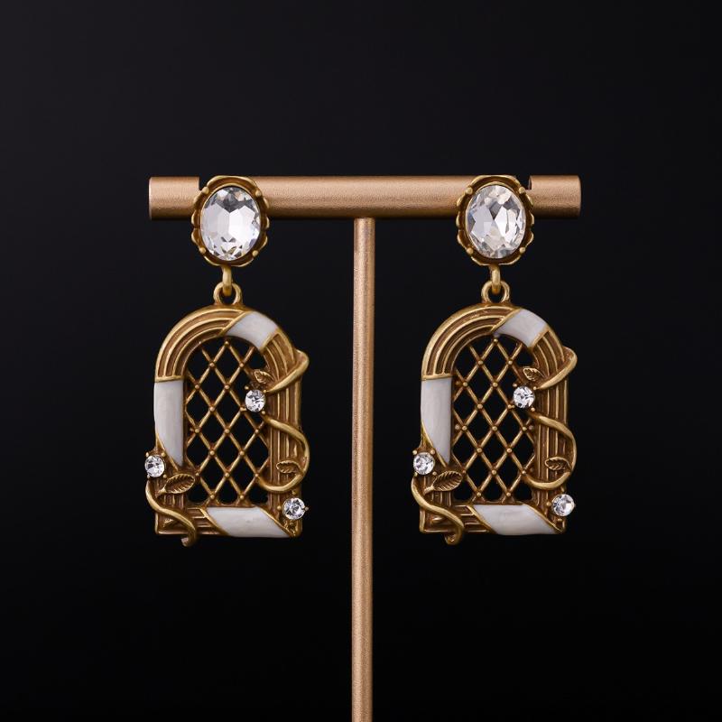 Ретро Элегантные Серьги в Форме Бантиков Дворцовый Стиль Пресноводный Жемчуг Эмалированная Роспись Украшение для Ушей для Женщин Вечерние Ювелирные Изделия Подарок