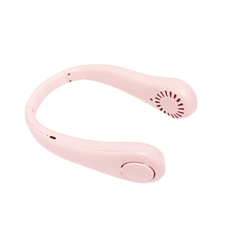 Мини-вентилятор на шею без листьев, удобный, 1200 мАч, 3 скорости ветра, зарядка через USB, охлаждающий вентилятор, подходит для занятий спортом на открытом воздухе