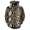 Snake Pattern Hoodies Snakeskin 3D Print Men Women Hooded Sweatshirts Harajuku Streetwear Oversized Pullover Kids Tops Clothing
