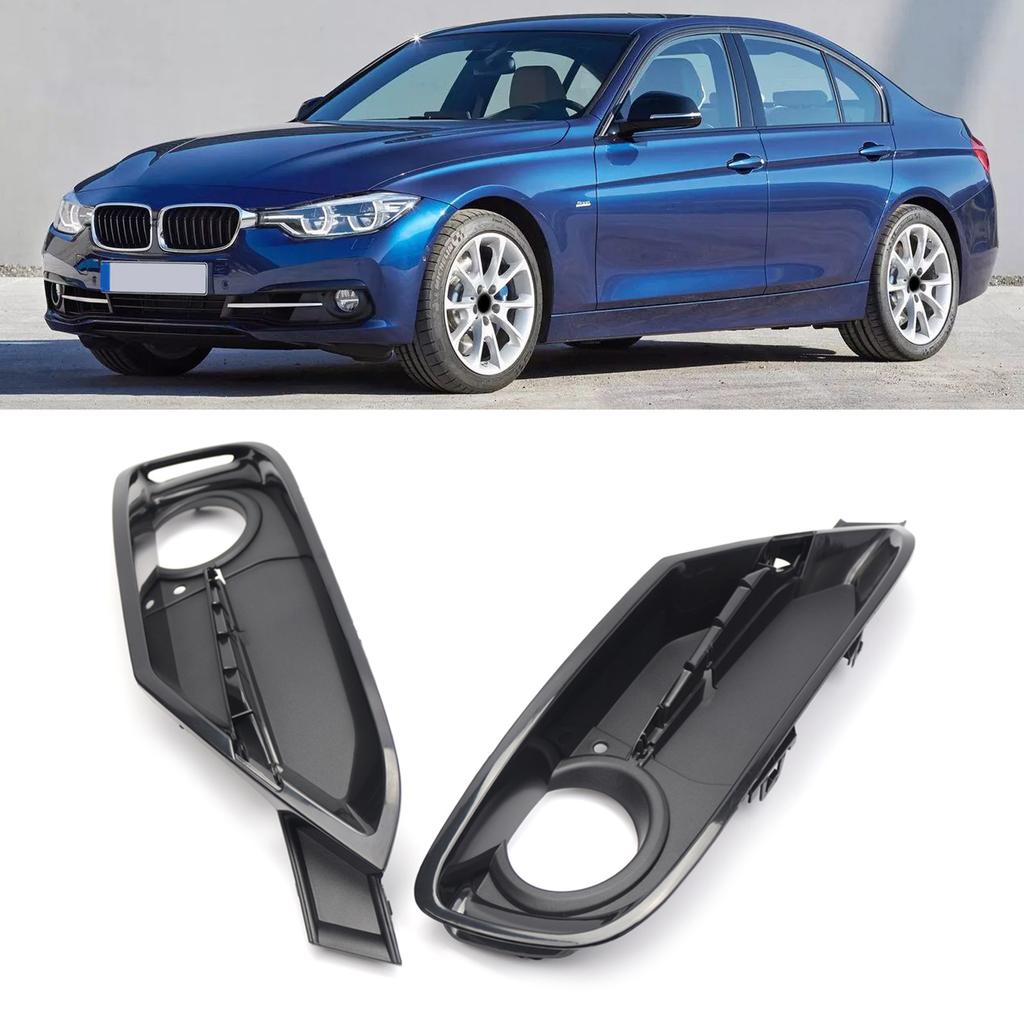 Black Left Right Front Hood Fog Light Lower Grill Grille Cover For 3 Series F30 F31 2011-2018