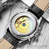 8702G Механические часы Sun Moon Phase [CARNIVAL] Мужские и (Черный/Золотой/Кожа) [Элемент]