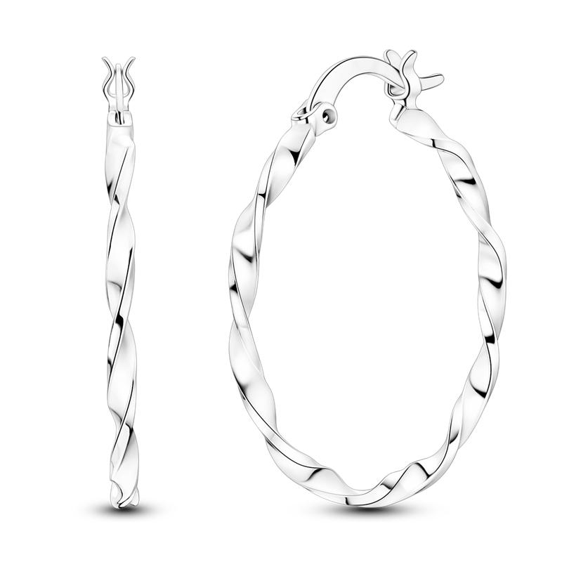Серьги-кольца из стерлингового серебра 925 пробы Дизайнерские серьги для женщин Простые серьги Роскошные серьги Модные украшения