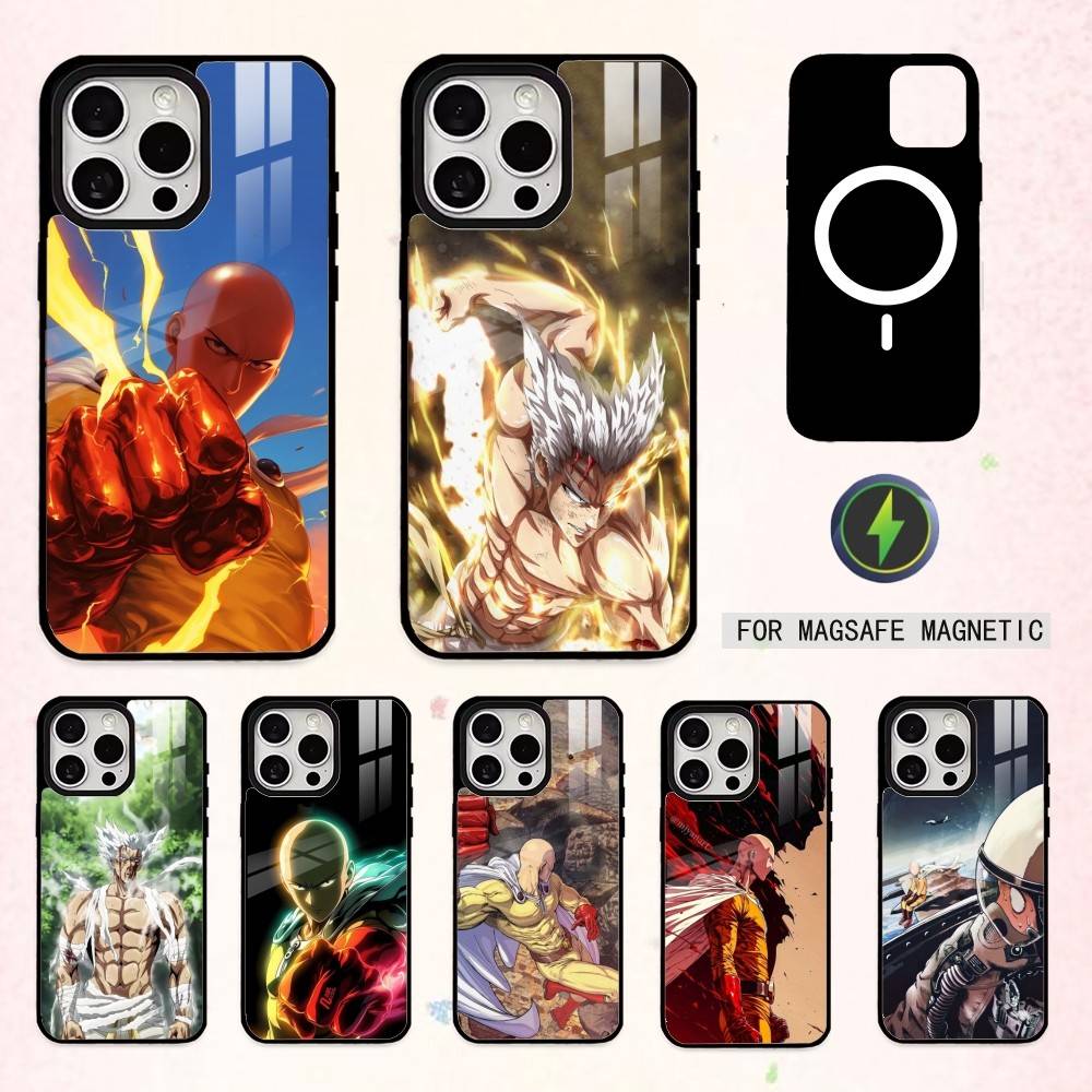 Смешной Чехол для Телефона One Punch M-Man Для iPhone17,16,15,14,13,12,11 Plus,Pro Max Магнитный Для Magsafe Беспроводной Зарядки