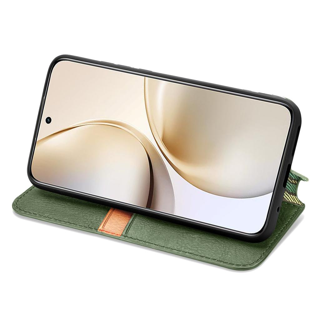 Для Realme 14 Pro+ 5G Чехол Ромбовидный оттиск PU кожаный кошелек Чехол для телефона