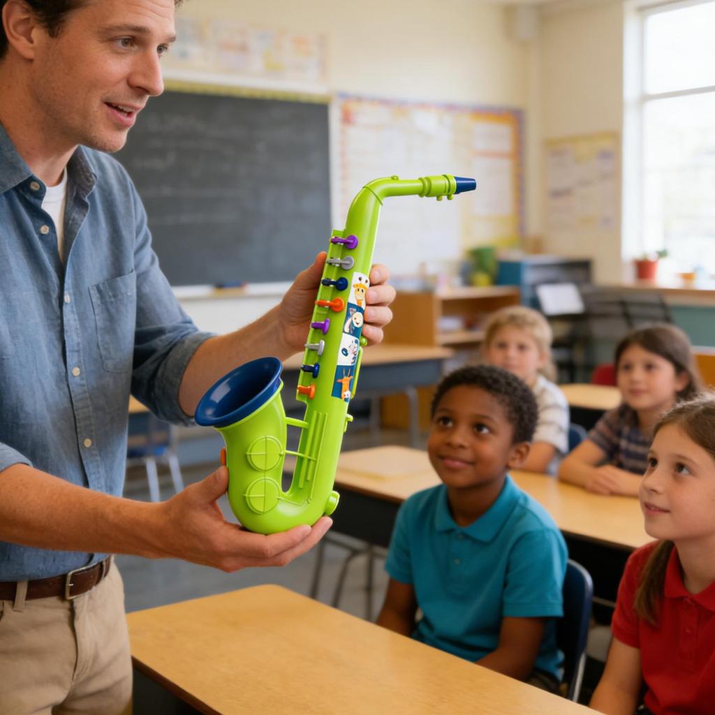 Kids Saxophone Toy 8-Key Educational Musical Instrument Learning Toy for Boys Girls 3+,  Home Classroom Preschoolers Students