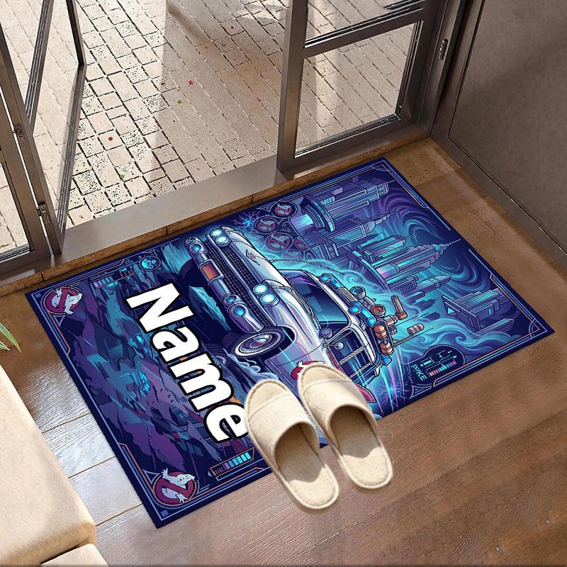 Custom Name Personalized Ghostbusters Print Carpet, Versatile Home Decor Rug, for Playroom, Apartment, Balcony, Entryway, Hallway Gift