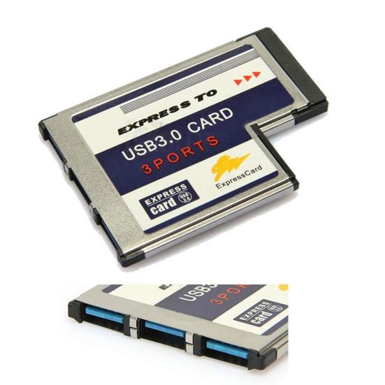Сверхскоростной адаптер-конвертер Express Card 54 мм на 3 порта USB 3.0 для ПК и ноутбуков