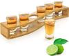 Shot Glasses 6pcs Shot Glass Set 1oz/30ml Shot Glass Holder Heavy Base for Whisky Tequila 6 Shot Glass Serving Tray (6pcs)