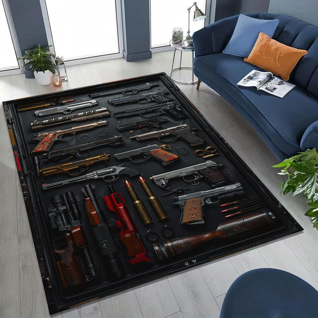 Дерево Металл Оружейный Кейс Коробка Военное Снаряжение Мото Коврик для Спальни Гостиной Дивана Дома Декор Коврик для Двери, Детский Игровой Нескользящий Напольный Коврик