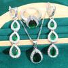 Ювелирные изделия Зеленая капля воды Циркон ожерелье серьги кольцо браслет комплект ювелирных изделий