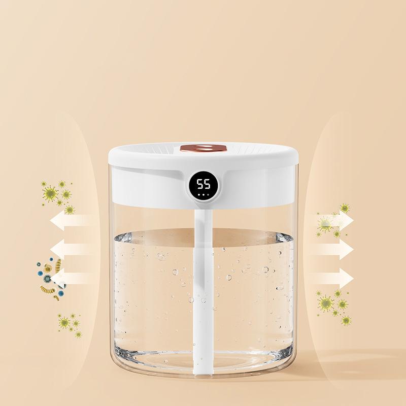 2л двойной струйный увлажнитель USB большой емкости для дома, бесшумный, для спальни, офиса, маленький ночник, увлажнитель с цифровым дисплеем