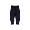 Training Series Solid Color Elastic Waist Tapered Knit Sports Pants Men Pants Black 952357303-1