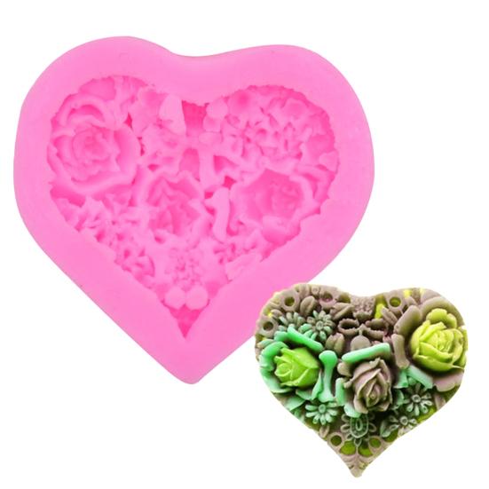 Кондитерские формы Прочность Многоцелевые Высококачественные Пищевые Формы для Десертов в Форме Сердца с Цветочным Узором для Выпечки