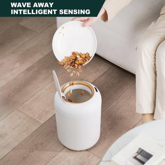Мусорное ведро с крышкой с датчиком движения, большой вместимостью, управление без помощи рук, автоматическое умное мусорное ведро для ванной комнаты, корзина для мусора