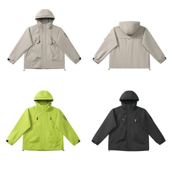 Мужская куртка с капюшоном, длинным рукавом, ветрозащитная, водонепроницаемая, ветровка, дизайн с несколькими карманами, повседневный спортивный стиль, верхняя одежда