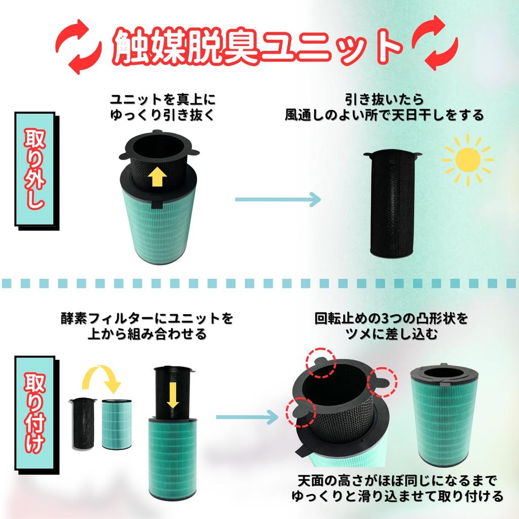 Фильтр Balmuda Enzyme, совместимый с очистителем воздуха, фильтр AirEngine JetClean 1100SD, совместимый с серией 1150SD, дезодорирующий фильтр HEPA [только для] 360°