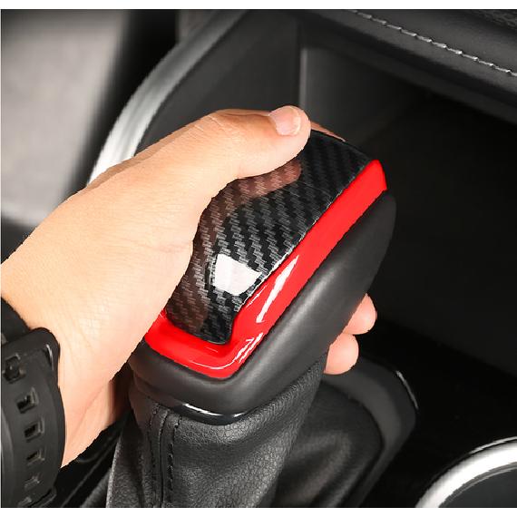 Red&Carbon fiber Gear Shift Knob Cover Trim For Toyota RAV4 -