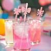 24pcs Food Grade Bows Paper Straw DIY Party Straw Disposable Drinking Straw  Wedding Party Supplies