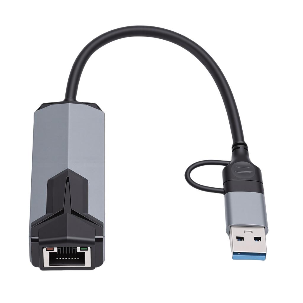 5G Ethernet Adapter Support for Windows 10 11 System High Speed Transfer USB and Type C to RJ45 Network Adapter