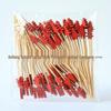 Цветные бамбуковые зубочистки для рождественской елки: Палочки для фруктов и украшений в виде сосновых веток, одноразовые шпажки