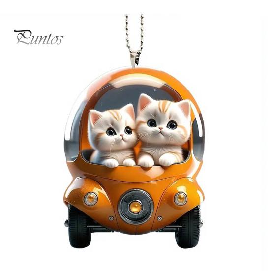 Подвеска в виде кошки, подвесное украшение для автомобиля, реалистичное животное, кошка, зеркало заднего вида, подвесной декор, акриловый автомобильный шарм, подарок на вечеринку и фестиваль для автолюбителей