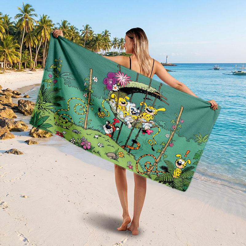 Large Beach TowelMarsupilami Soft Absorbent Towel Beach Bath Home Use