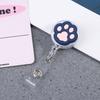 PVC Students Doctors Nurse Retractable Badge Holder Cartoon Cat Paw ID Card Holder Name Card Holder