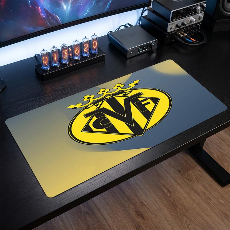 Villarreal FC Theme Pattern Mouse Pad, Soccer Logo Design XXL Gaming Desk Mat Non-Slip Computer Mouse Pad