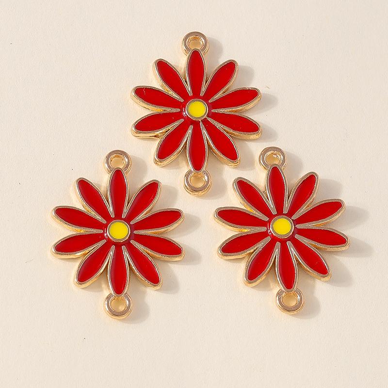 Лесли 10 шт. Красочные подвески в виде цветка ромашки с двумя отверстиями для изготовления ювелирных изделий, браслета, ожерелья, брелока своими руками, кулона