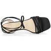 Allegra K Women's Lace-Up Sandals, Open Toe, Stiletto Heel, Black, Size 24.0 cm