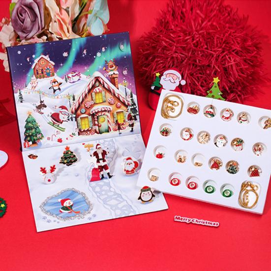 Рождественский адвент-календарь, набор для самостоятельного изготовления браслетов, обратный отсчет на 24 дня, ювелирные аксессуары, слепая коробка с 22 бусинами, 2 браслета для детей, подростков, женщин